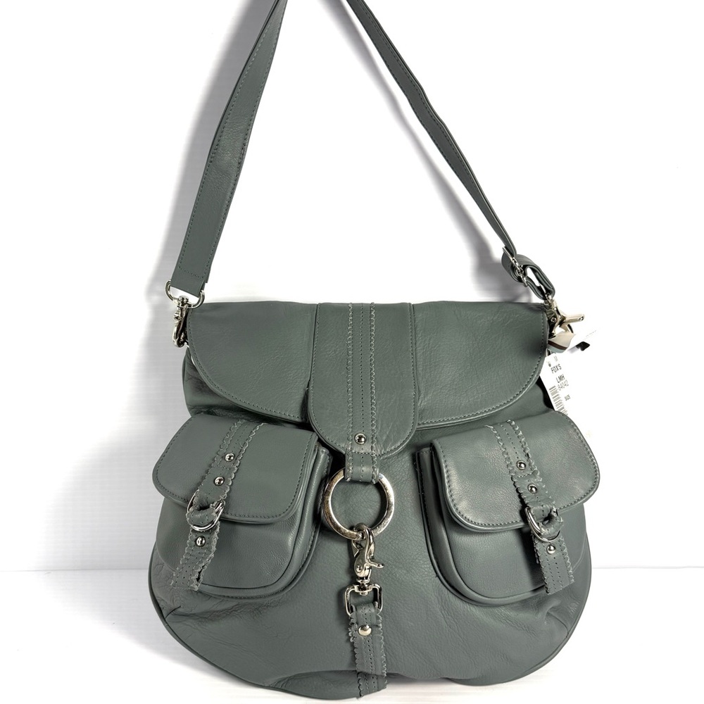 Le Mol’e Grey Leather Shoulder Bag
